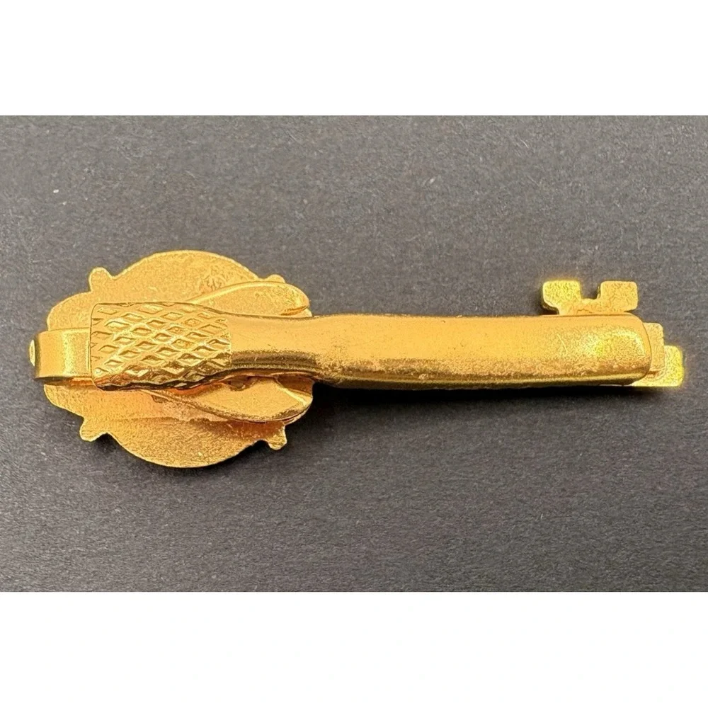 Vintage Hopkinsville Kentucky Tie Clip Key All America City Gold Tone Blue